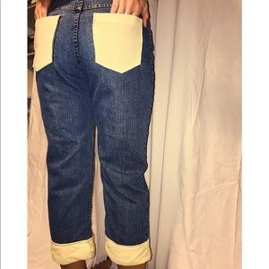 Custom Yellow picket cuff jeans